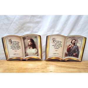 Lot of 2 Franklin Mint Heirloom Limited Edition Collector Jesus Plates